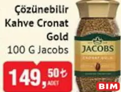 JACOBS ÇÖZÜNEBİLİR KAHVE CRONAT GOLD 100 G